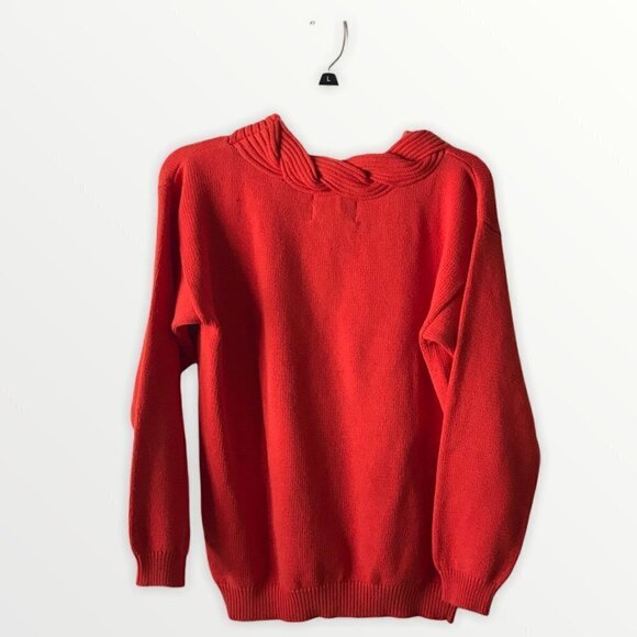 Anne Klein Knitwear Braided Collar Long Sleeve Pullover - Picture 2 of 10